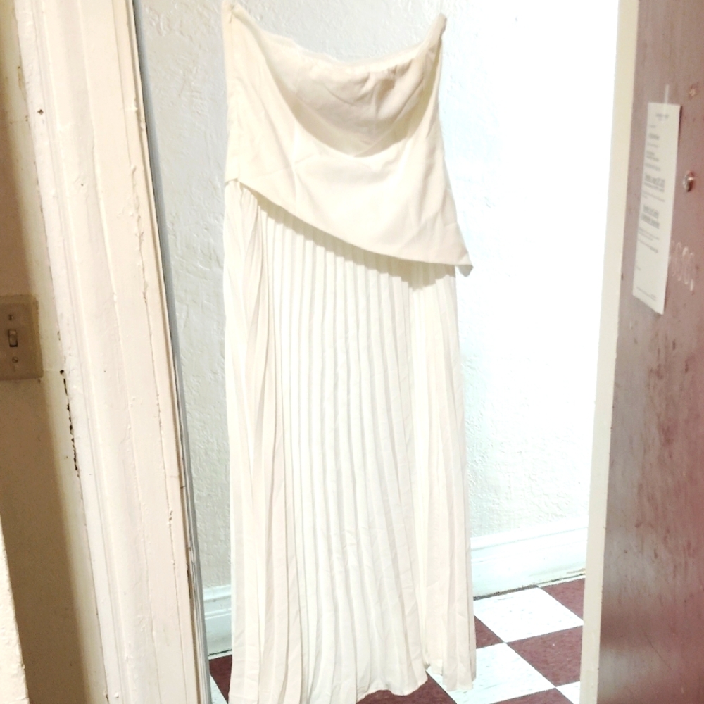 Commense Feathery Assymetrical Maxi w/ Side Zip